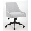 Scranton & Co Poly-Linen Guest Chair with Casters and Curved Back in Grey