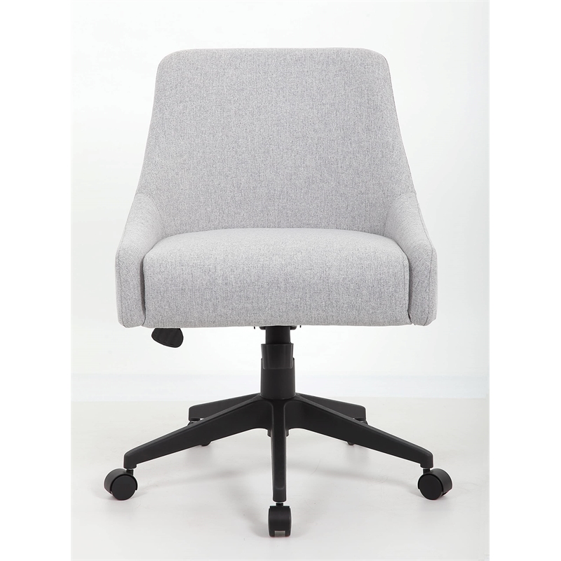 Scranton & Co Poly-Linen Guest Chair with Casters and Curved Back in Grey