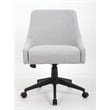 Scranton & Co Poly-Linen Guest Chair with Casters and Curved Back in Grey