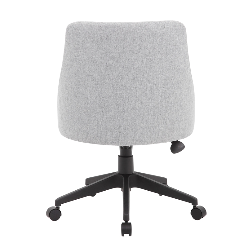 Scranton & Co Poly-Linen Guest Chair with Casters and Curved Back in Grey
