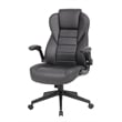 Scranton & Co High Back Flip Arm Vinyl Executive Chair in Black