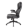 Scranton & Co High Back Flip Arm Vinyl Executive Chair in Black