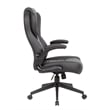 Scranton & Co High Back Flip Arm Vinyl Executive Chair in Black