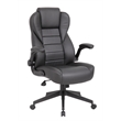 Scranton & Co High Back Flip Arm Vinyl Executive Chair in Black