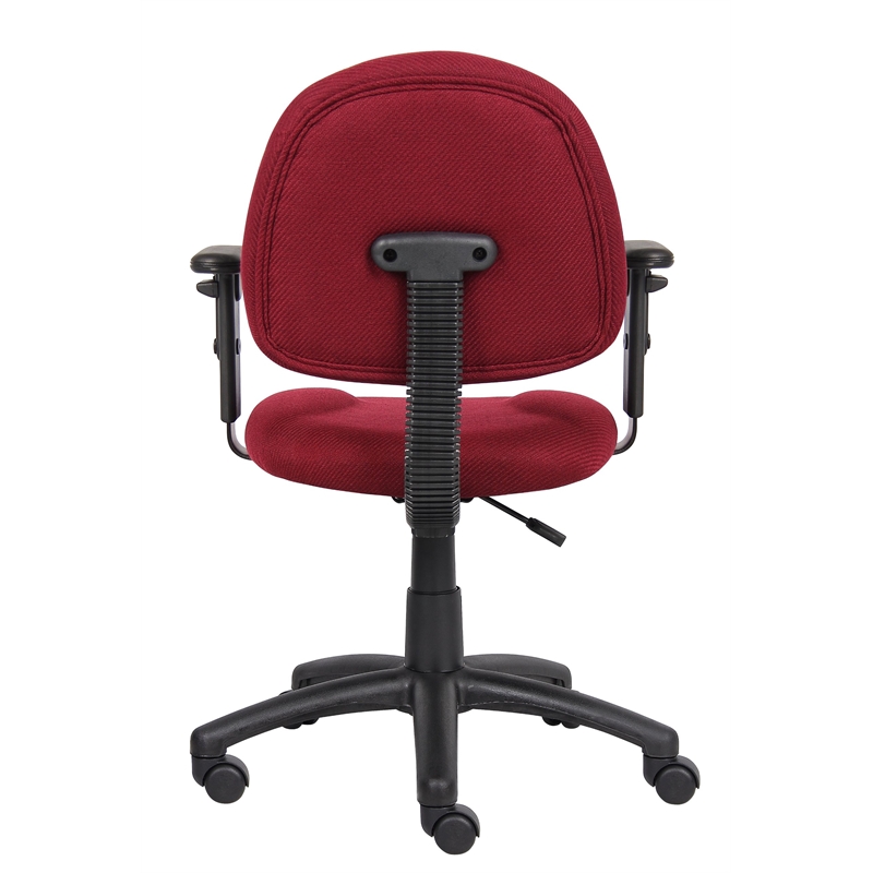 Scranton & Co Fabric Posture Office Chair with Adjustable Arms in Burgundy