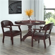 Scranton & Co Vinyl Burgundy Executive Captains Guest Chair with Nail Head Trim