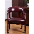 Scranton & Co Vinyl Executive Mobile Guest Chair with Casters in Burgundy