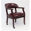 Scranton & Co Vinyl Executive Mobile Guest Chair with Casters in Burgundy