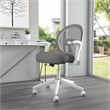 Scranton & Co Mesh Mid Back Task Chair with Flip-Up Arms in Grey/White