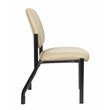Scranton & Co Armless Vinyl Guest Side Chair with 400 lb. Capacity in Beige
