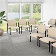 Scranton & Co Armless Vinyl Guest Side Chair with 400 lb. Capacity in Beige