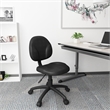 Scranton & Co Fabric Wide Seat Swivel Chair with Contoured Back in Black