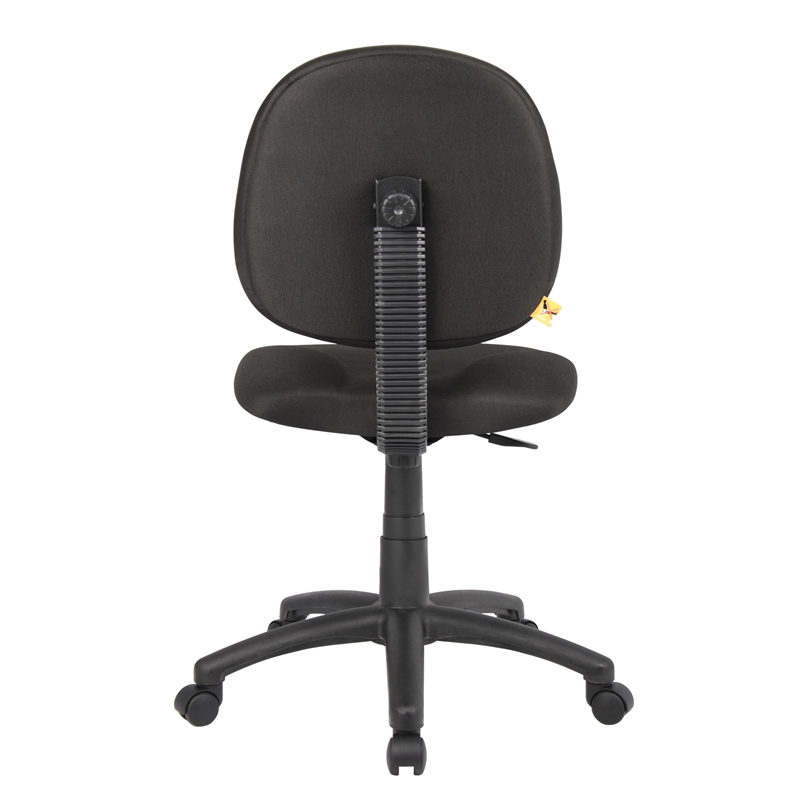 Scranton & Co Fabric Wide Seat Swivel Chair with Contoured Back in Black