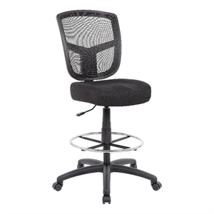 Scranton & Co 30&quot Mesh Drafting Stool with Chrome Footring in Black