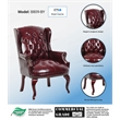 Scranton & Co Wingback Traditional Guest Chair with Nail Head Trim in Burgundy