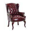 Scranton & Co Wingback Traditional Guest Chair with Nail Head Trim in Burgundy
