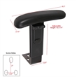 Scranton & Co Padded Adjustable Height Arm Kit with Reversible Design in Black