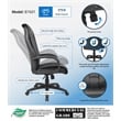 Scranton & Co LeatherPlus Spring Tilt Executive Chair with Pillow Top in Black