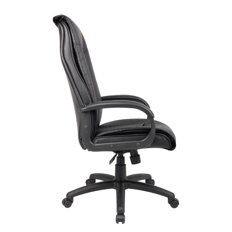 Scranton & Co LeatherPlus Spring Tilt Executive Chair with Pillow Top in Black
