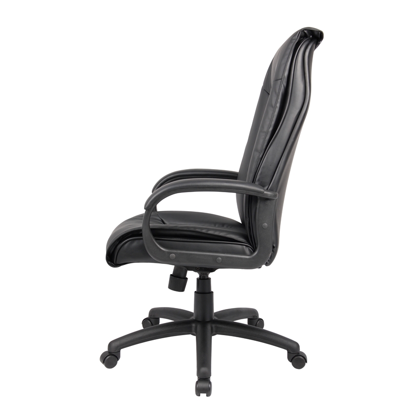 Scranton & Co LeatherPlus Spring Tilt Executive Chair with Pillow Top in Black