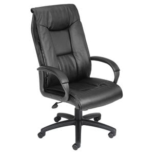 Scranton & Co LeatherPlus Spring Tilt Executive Chair with Pillow Top in Black