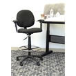 Scranton & Co Fabric Drafting Stool with Adjustable Arms and Footring in Black