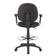 Scranton & Co Fabric Drafting Stool with Adjustable Arms and Footring in Black