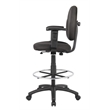 Scranton & Co Fabric Drafting Stool with Adjustable Arms and Footring in Black