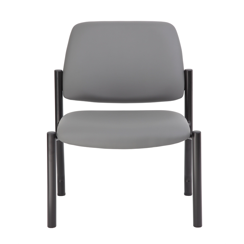 Scranton & Co Armless Steel Guest Chair with 400 lb. Weight Capacity in Gray