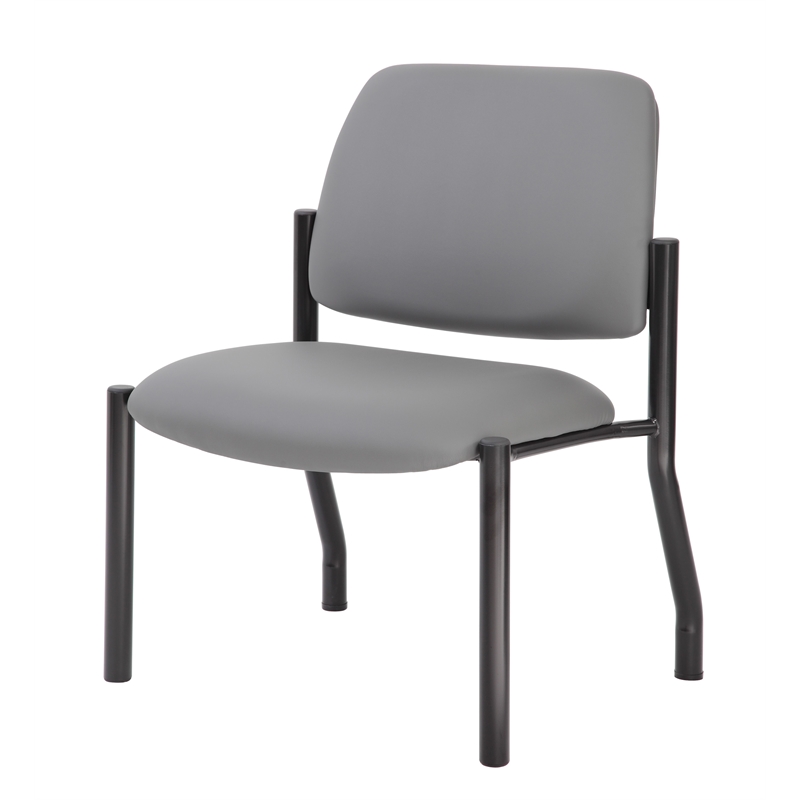 Scranton & Co Armless Steel Guest Chair with 400 lb. Weight Capacity in Gray
