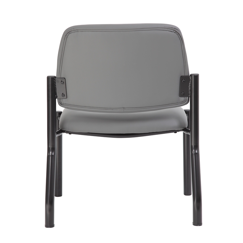 Scranton & Co Armless Steel Guest Chair with 400 lb. Weight Capacity in Gray