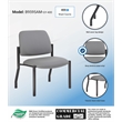 Scranton & Co Armless Steel Guest Chair with 400 lb. Weight Capacity in Gray