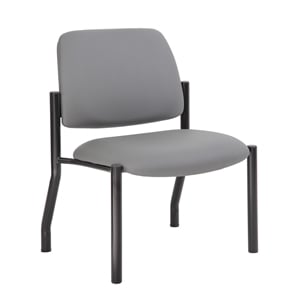 Scranton & Co Armless Steel Guest Chair with 400 lb. Weight Capacity in Gray