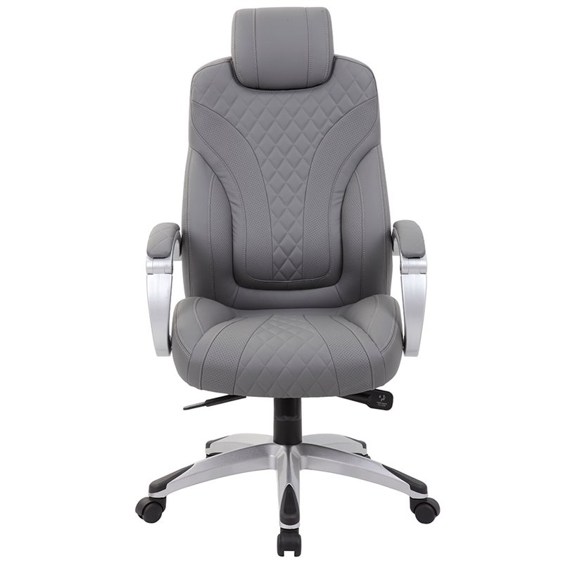 Scranton & Co CaressoftPlus Swivel Executive Chair with Hinged Arms in Gray