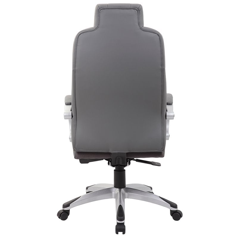 Scranton & Co CaressoftPlus Swivel Executive Chair with Hinged Arms in Gray