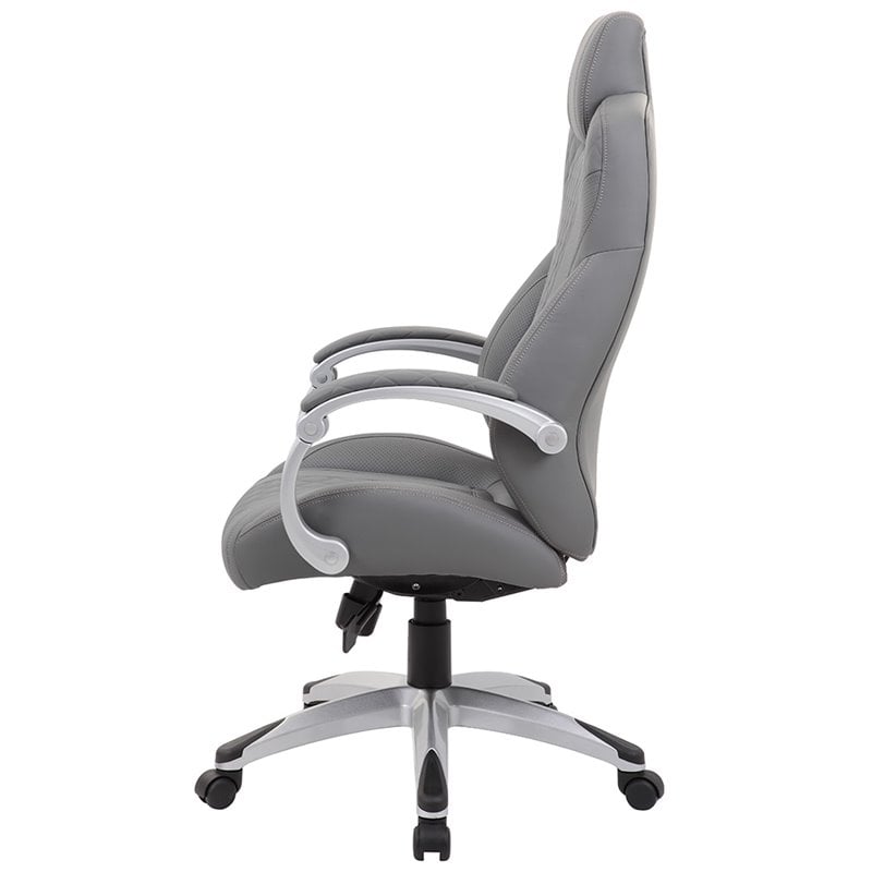 Scranton & Co CaressoftPlus Swivel Executive Chair with Hinged Arms in Gray