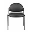 Scranton & Co Caressoft Vinyl Stacking Chair with Waterfall Seat in Black