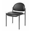 Scranton & Co Caressoft Vinyl Stacking Chair with Waterfall Seat in Black
