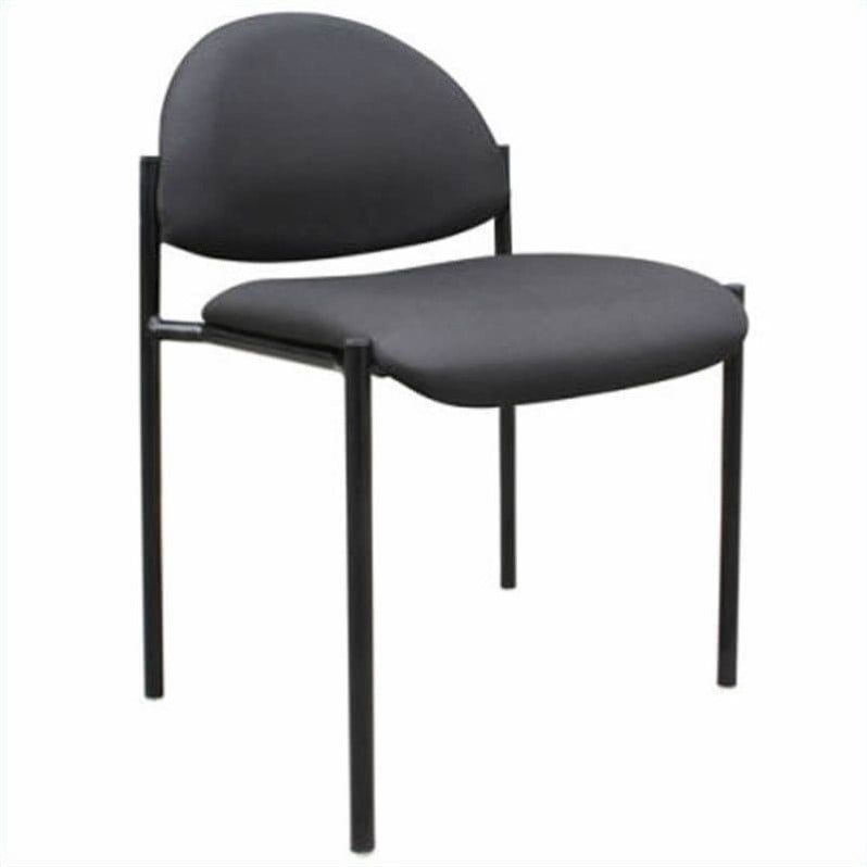 Scranton & Co Caressoft Vinyl Stacking Chair with Waterfall Seat in Black