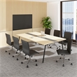 Scranton & Co Vinyl Armless Hospitality Chair with Chrome Base in Black