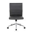 Scranton & Co Vinyl Armless Hospitality Chair with Chrome Base in Black