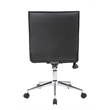 Scranton & Co Vinyl Armless Hospitality Chair with Chrome Base in Black