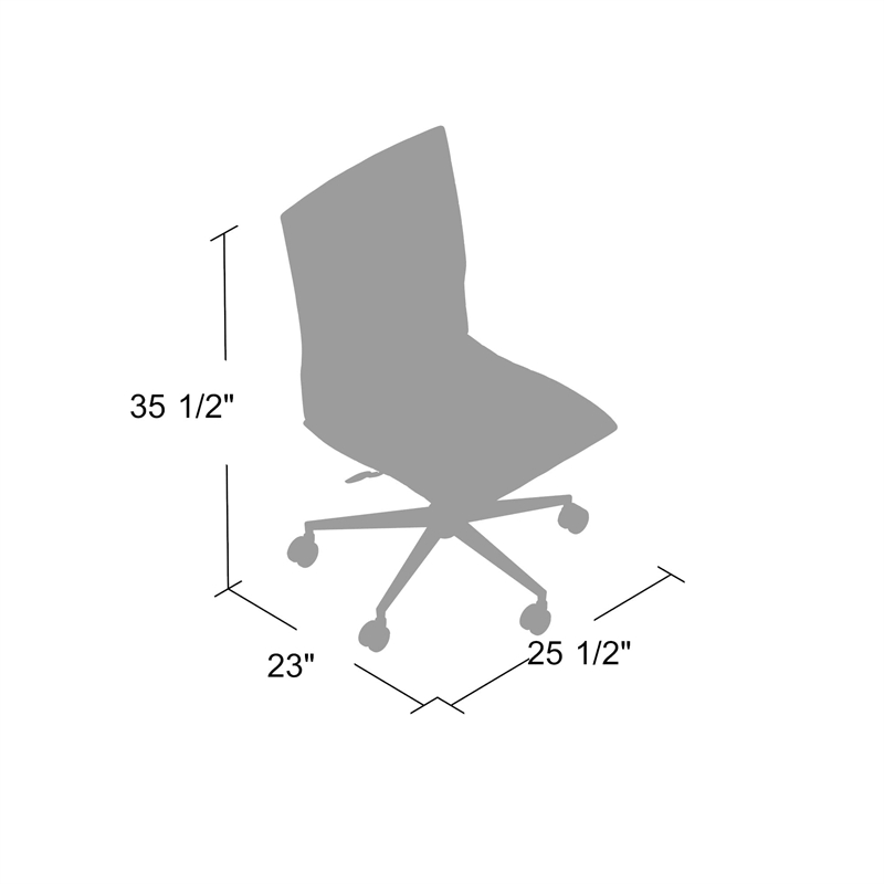 Scranton & Co Vinyl Armless Hospitality Chair with Chrome Base in Black