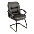 Scranton & Co Ergonomic LeatherPlus Guest Chair with Lumbar Support in Black