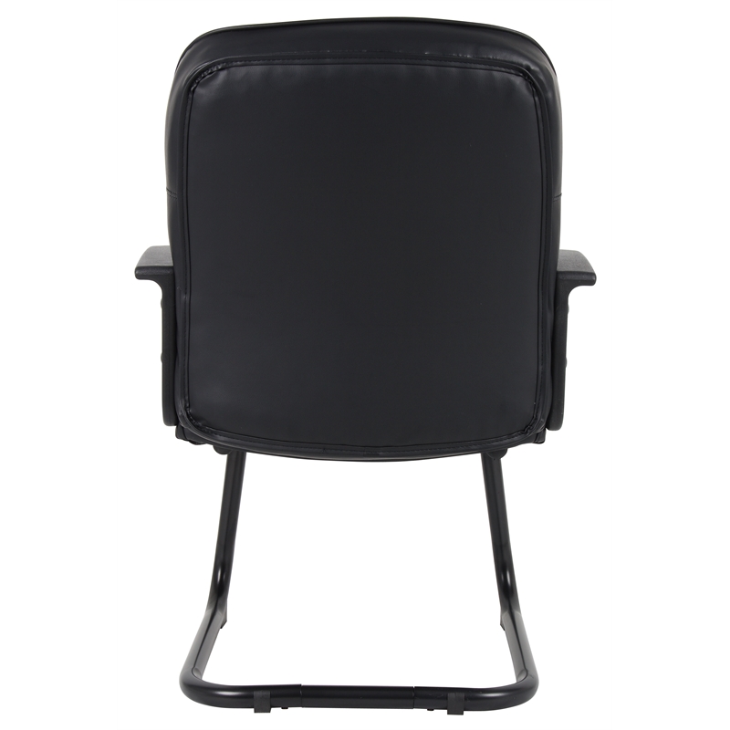 Scranton & Co Ergonomic LeatherPlus Guest Chair with Lumbar Support in Black