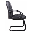 Scranton & Co Ergonomic LeatherPlus Guest Chair with Lumbar Support in Black