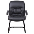 Scranton & Co Ergonomic LeatherPlus Guest Chair with Lumbar Support in Black