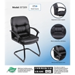 Scranton & Co Ergonomic LeatherPlus Guest Chair with Lumbar Support in Black