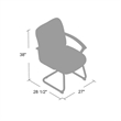 Scranton & Co Ergonomic LeatherPlus Guest Chair with Lumbar Support in Black