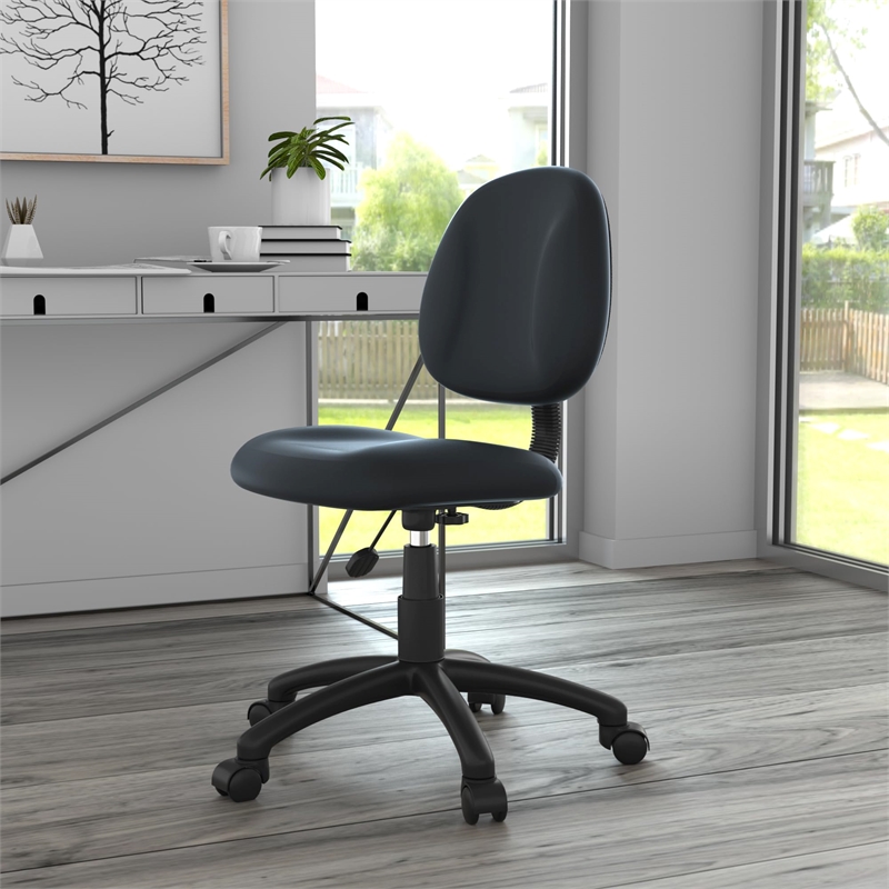Scranton & Co LeatherPlus Posture Chair with Lumbar Support in Black